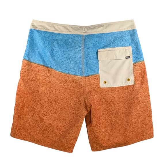 RVCA Two Tone Board Shorts Orange Blue Men’s Size 34 - Picture 3 of 11